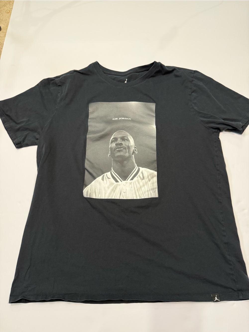 Jordan Black Graphic T-Shirt with Monochrome Michael Jordan Portrait